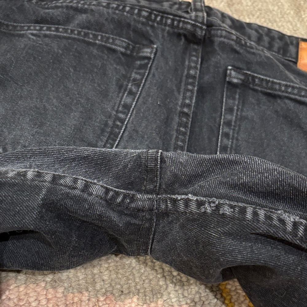 Sezane Black Straight Leg Button Fly Women's Jeans - Picture 7 of 9